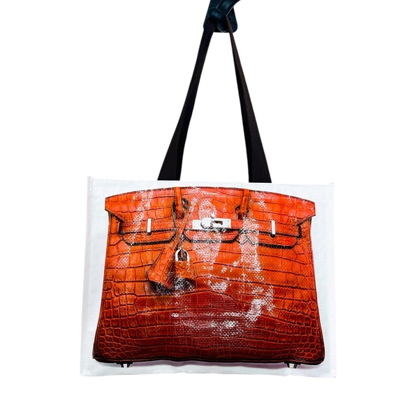 HERMES BIRKIN PRINT VINYL TOTE BAG - Picture 4 of 8